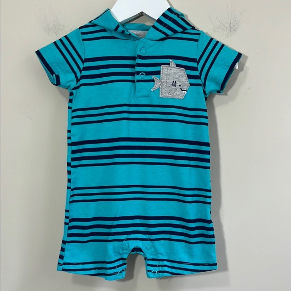 Child Of Mine By Carter’s Baby Boy Hooded Romper Size 3-6 Months
